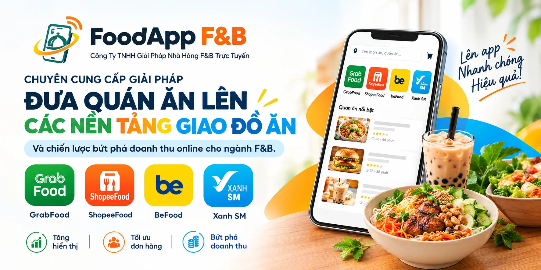 Giải pháp toàn diện đưa quán ăn lên ứng dụng